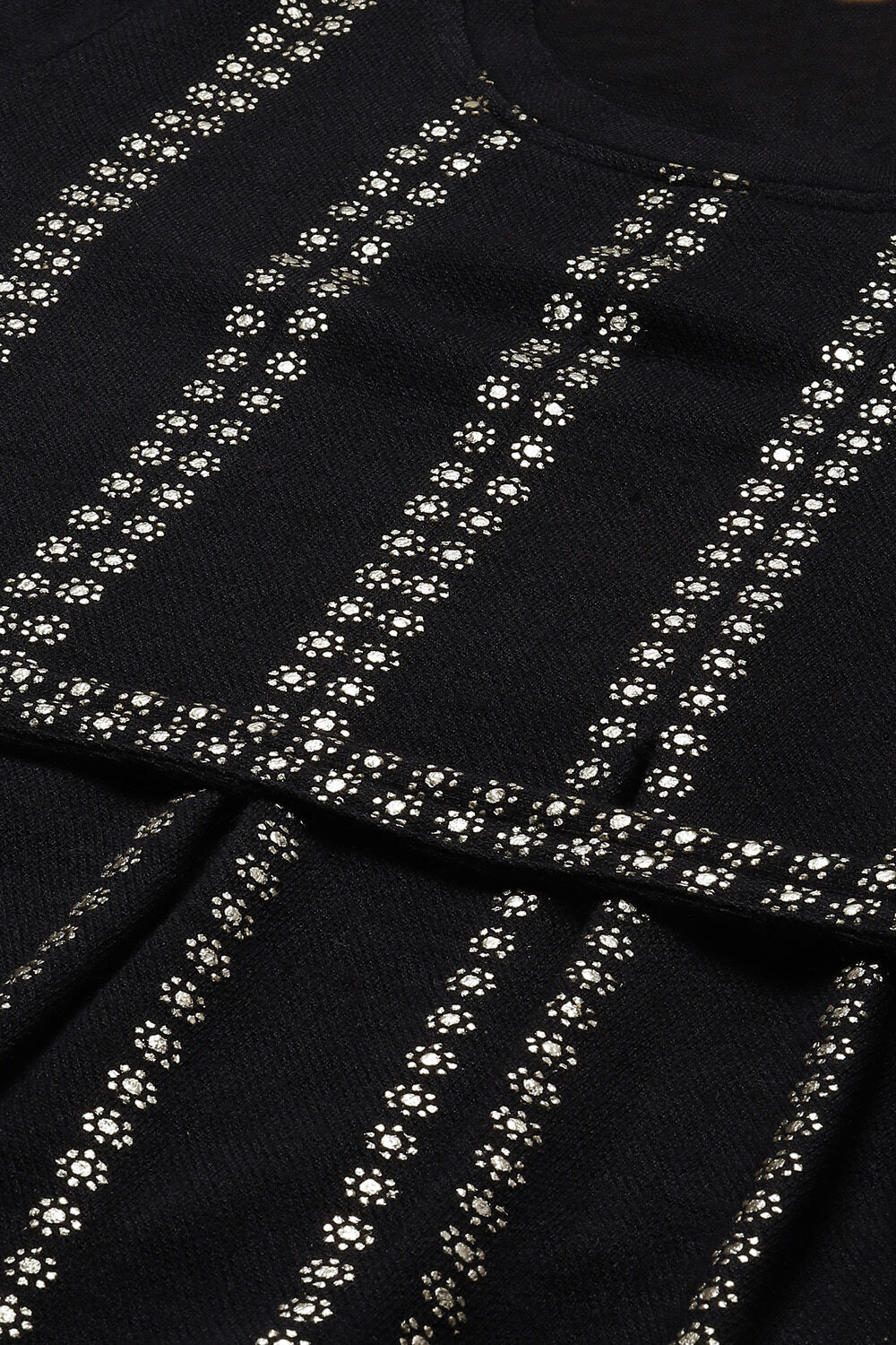 Black Acrylic Kalidar Kurta image number 1