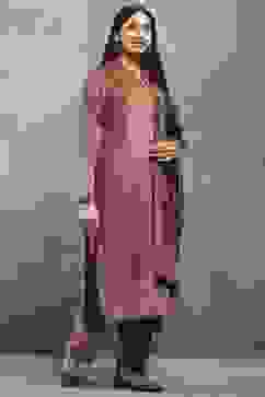 Brown Polyester Printed Straight Suit Set image number 5