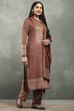Brown Polyester Printed Straight Suit Set image number 5