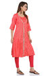 Coral Front open Viscose Kurta image number 2
