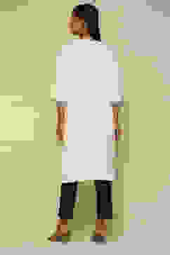 White Pashmina Straight Kurta image number 3