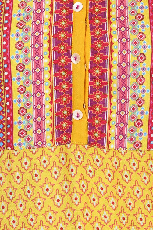 Yellow Straight Viscose Rayon Indie Top image number 1