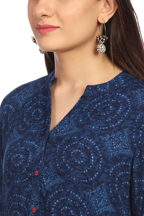 Indigo Asymmetric Viscose Dress image number 1