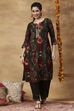 Blue Printed Viscose Blend A-Line Co-ord Set image number 6