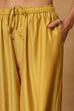 Yellow Viscose Blend Straight Solid Suit Set image number 2