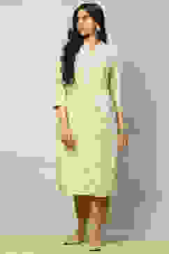 White Floral Printed Straight Kurta image number 5