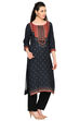 Black Straight Modal Kurta image number 2