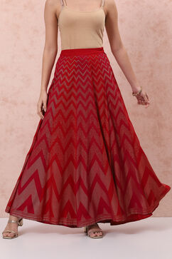 Red LIVA Long Skirt image number 3