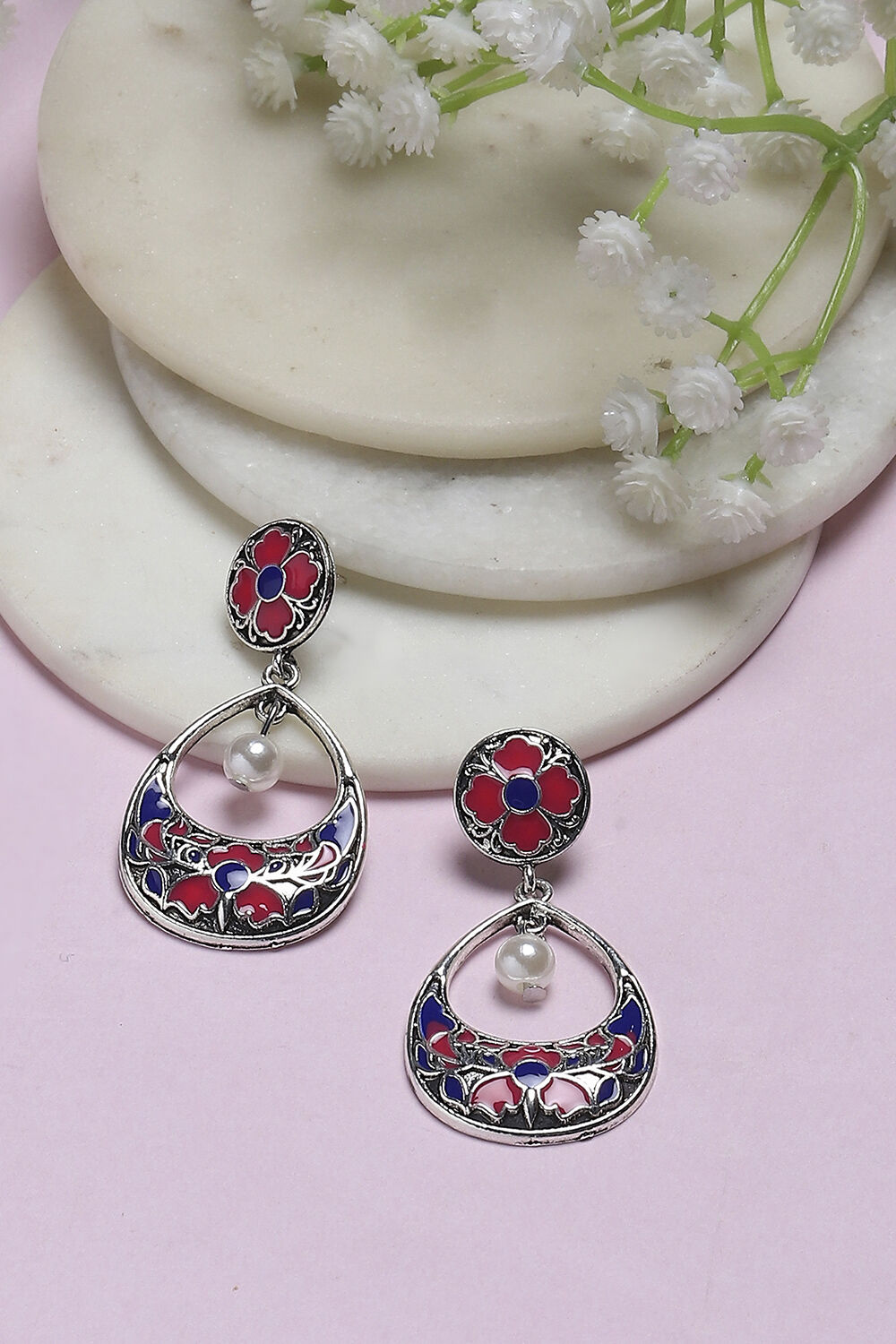 Pink-Blue Oxidize Alloy Danglers image number 0