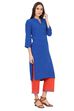 Blue Straight Viscose Rayon Kurta image number 3