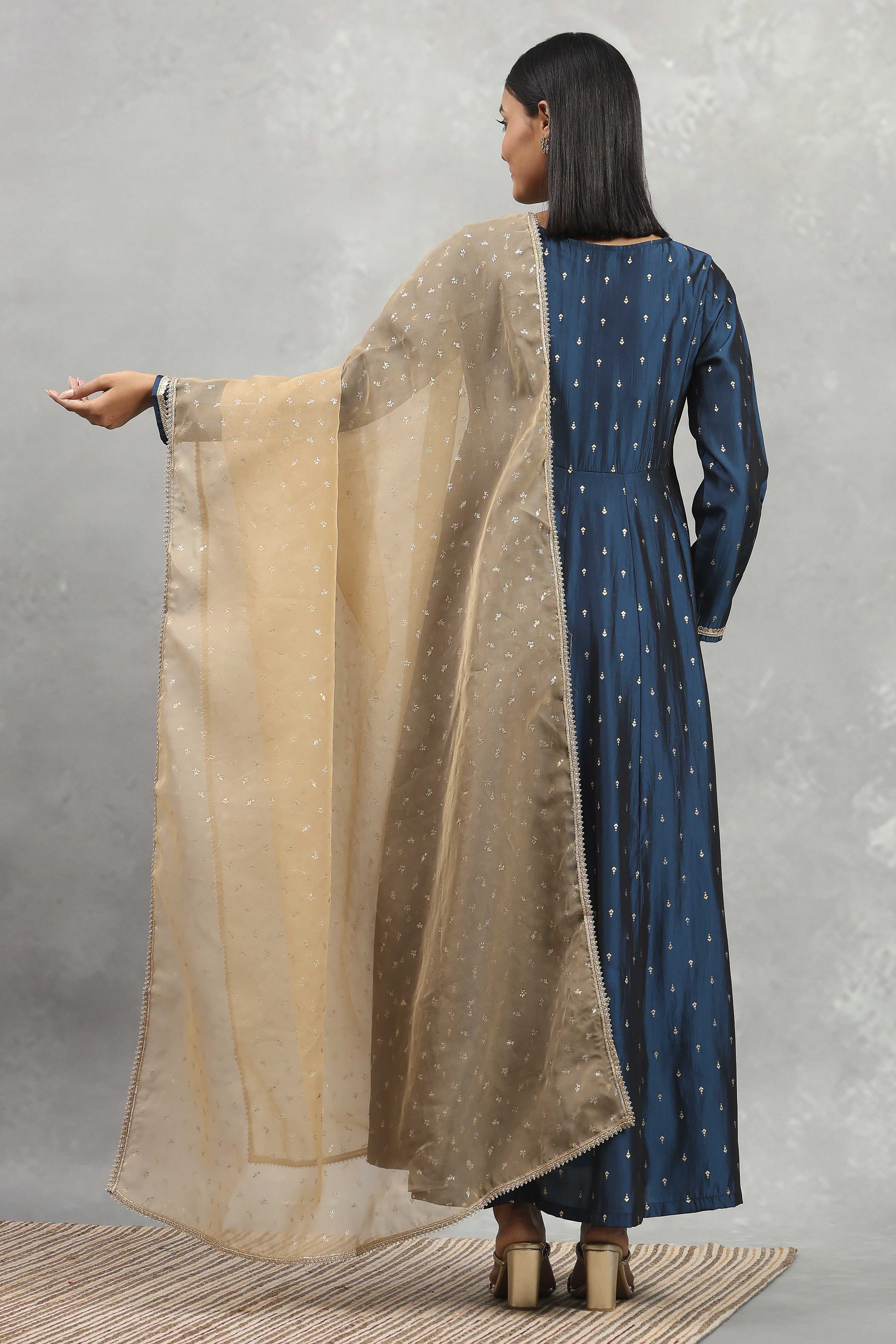 Gold Polyester Printed Dupatta image number 1