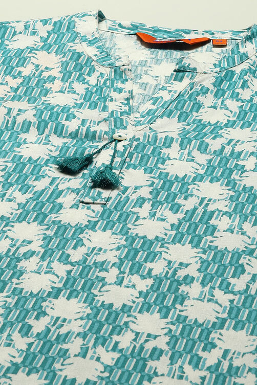 Sea Blue Rayon Staight Kurta image number 1