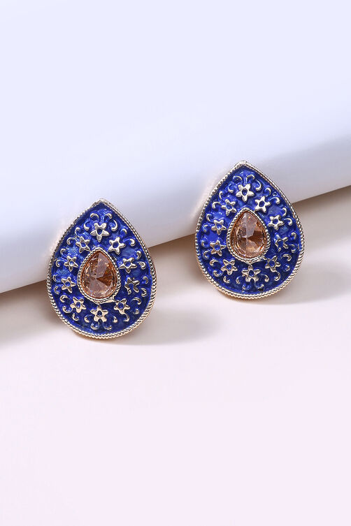 Blue Metal Brass Earring image number 2