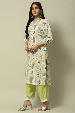 Olive Green Rayon Staight Kurta image number 2
