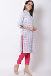 Blue Poly Cotton Straight Kurta image number 3