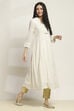 White Polyester Flared Kurta image number 4