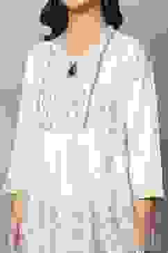 White Rayon Kalidar Tops image number 1