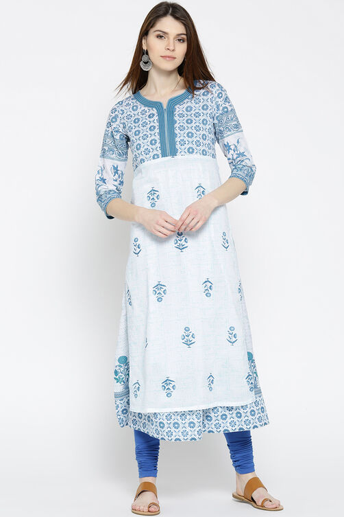White Cambric Straight Kurta image number 0