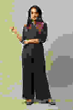 Black LIVA Straight Printed Palazzo image number 0