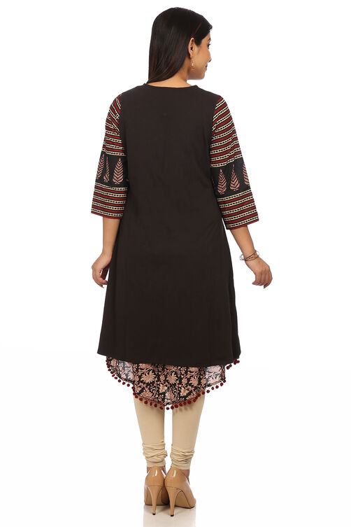 Black Straight Cotton Indie Top image number 4