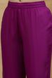 Purple Viscose Rayon Straight Printed Suit Set image number 2