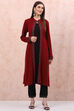 Red Acrylic Front Open Kurta image number 6