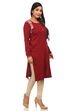 Red Acrylic Straight Kurta image number 2