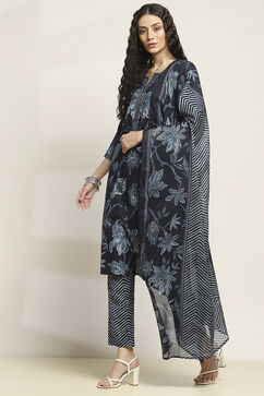 Navy Cotton Straight Set image number 3