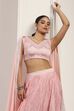 Pink Polyester Kalidar Lehenga Set image number 7