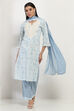 Blue Cotton Straight Set image number 0