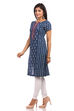 Indigo Straight Cotton Kurta image number 3