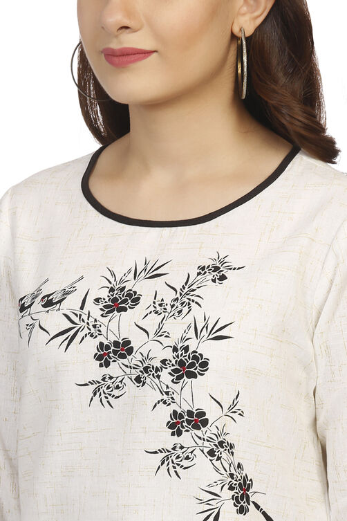 Ecru A Line Cotton Indie Top image number 1