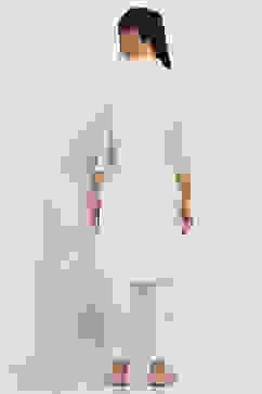 Ivory Cotton Blend Straight Kurta image number 3