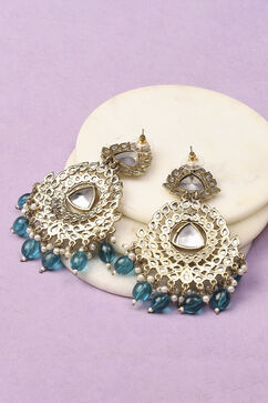 Green Oxidised Alloy Earrings image number 2