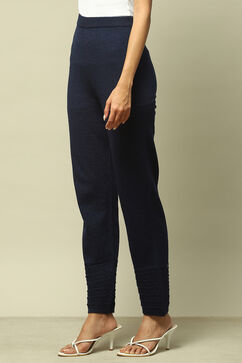 Navy Acrylic Regular Solid Legging image number 2