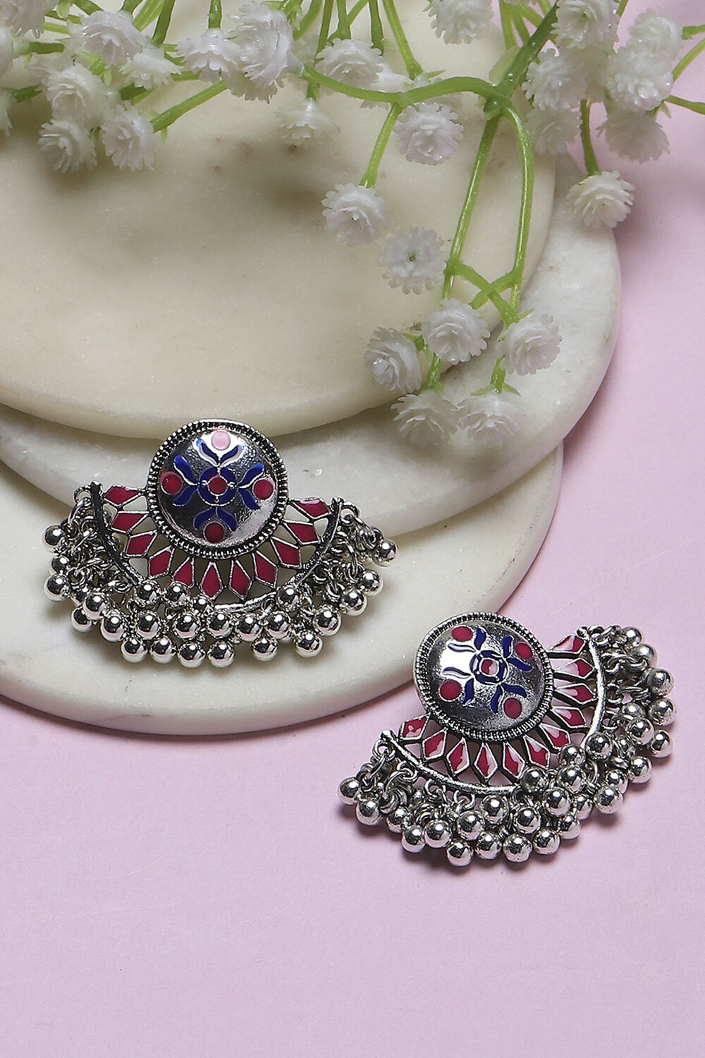 Pink-Blue Oxidize Alloy Studs image number 0