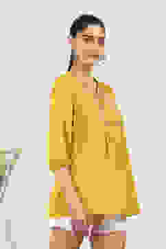 Yellow Rayon Straight Tops image number 0