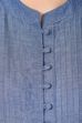 Blue Straight Chambray Kurta image number 5