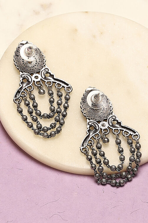 Oxidised Brass Earrings image number 2
