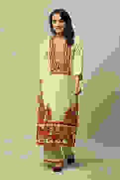 Ecru LIVA Straight Printed Kurta image number 5