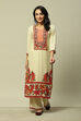 Ecru LIVA Straight Printed Kurta image number 5