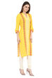 Yellow Straight Rayon Kurta image number 2
