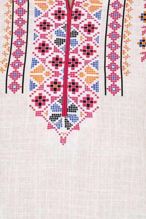 White Straight Cotton Kurta image number 1