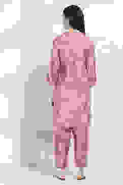 Pink Printed Straight Co-ord Set image number 4
