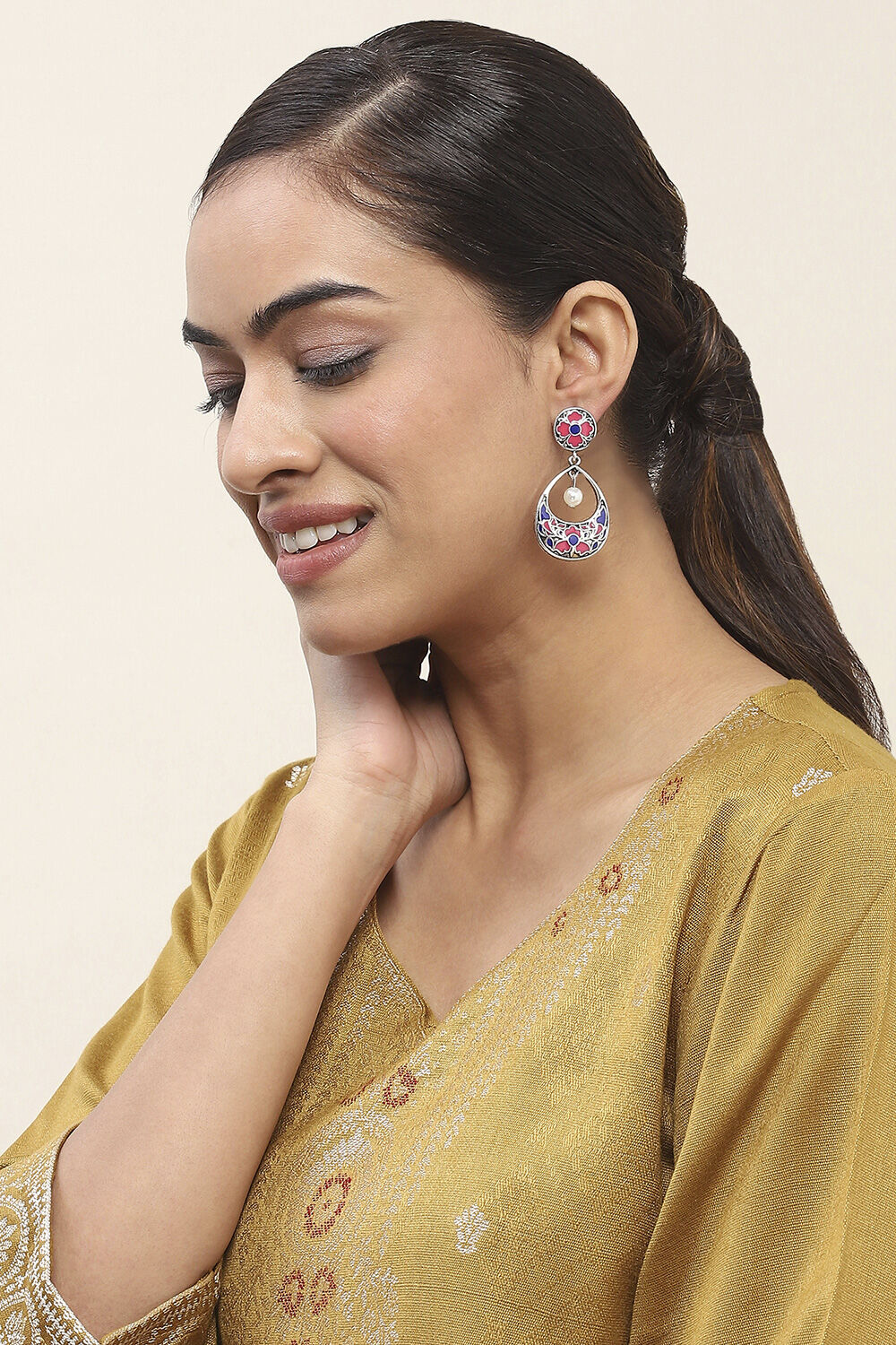 Pink-Blue Oxidize Alloy Danglers image number 3