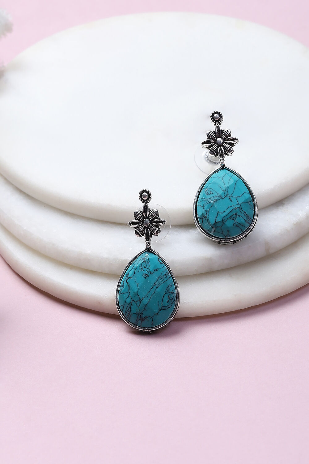 Turquoise Alloy Drop & Danglers image number 0