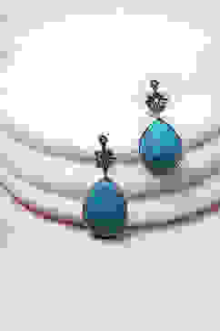 Turquoise Alloy Drop & Danglers image number 0
