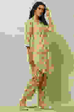 Ecru Viscose Blend Floral Printed Straight Co-ord Set image number 5