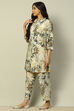 Off-White Viscose Blend Printed Co-ord Set image number 3