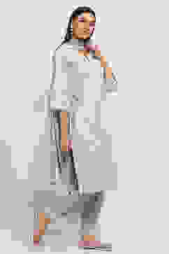 Blue Cotton Printed Straight Suit Set image number 5